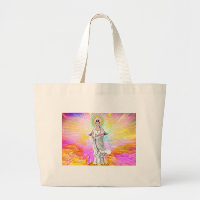 Kwan Yin The Goddess of Compassion Large Tote Bag (Front)
