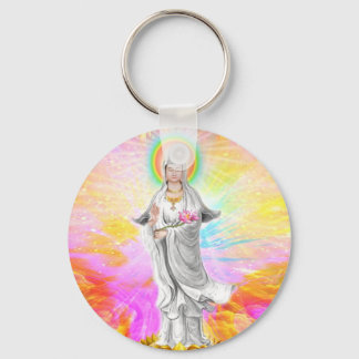 Kwan Yin The Goddess of Compassion With Pink Keychain