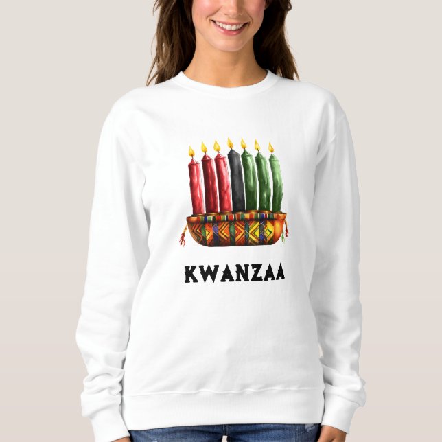 Kwanza Kinara, Seven Candle" Women's Sweatshirt (Front)