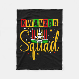 Kwanza Squad Family Christmas Afro-american Happy Fleece Blanket