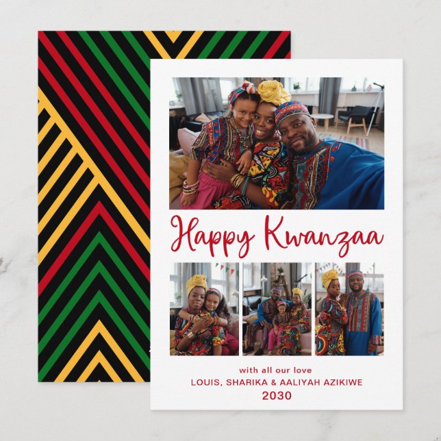 Kwanzaa 4 Photo Holiday Card (Front/Back)