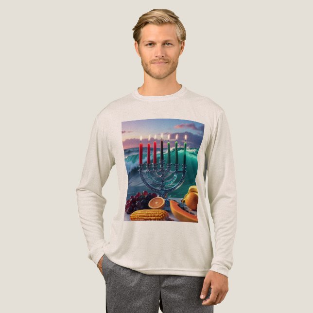 KWANZAA - 7 NIGHTS - KINARA Tri-Blend SHIRT (Full Front)