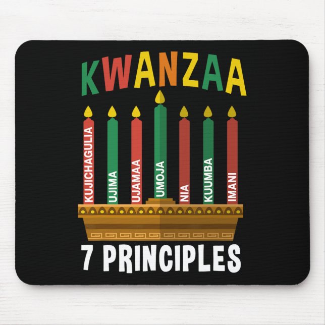 Kwanzaa 7 Principles Candles Kinara Pan Africans P Mouse Pad (Front)
