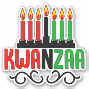 Kwanzaa  7Candles, Kiss Cut   Sticker