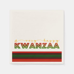 Kwanzaa   A Very Happy Kwanzaa Bold Stripe Napkins
