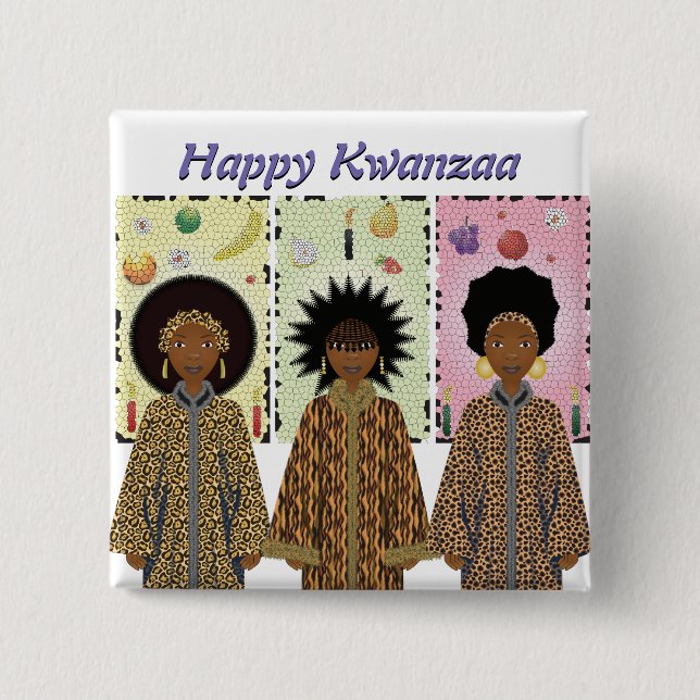 Kwanzaa African American Choir Button (Front)