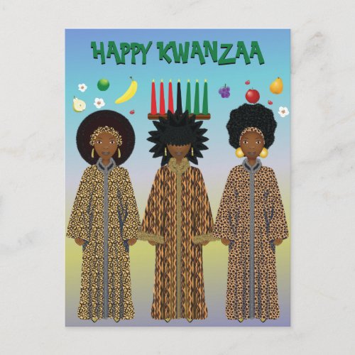 Kwanzaa African American Choir Holiday Postcard