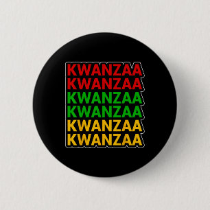 Kwanzaa African American Heritage Stacked Button