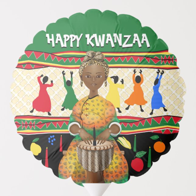 Kwanzaa African American Holiday Balloon (Back)