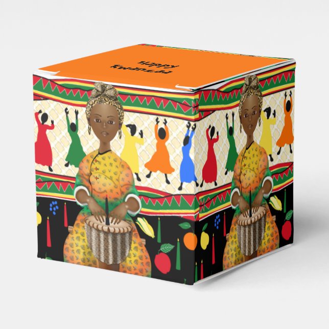 Kwanzaa African American Holiday Favor Box (Front Side)
