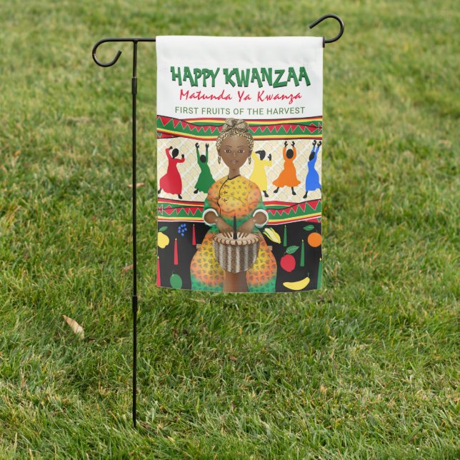 Kwanzaa African American Holiday Garden Flag (In SItu)