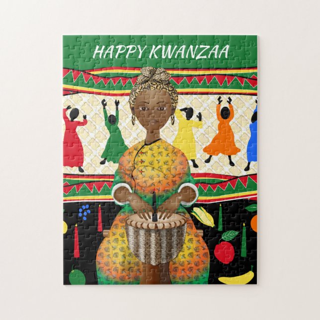 Kwanzaa African American Holiday Jigsaw Puzzle (Vertical)