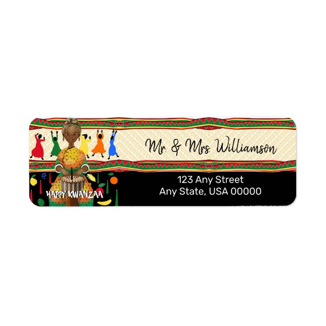 Kwanzaa African American Holiday Label (Front)
