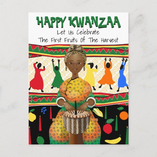 Kwanzaa African American Holiday Postcard