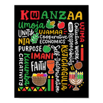 Kwanzaa African American Kinara 7 Principles Celeb Poster