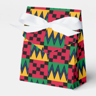 Kwanzaa African Geometric Print (4) Favor Boxes