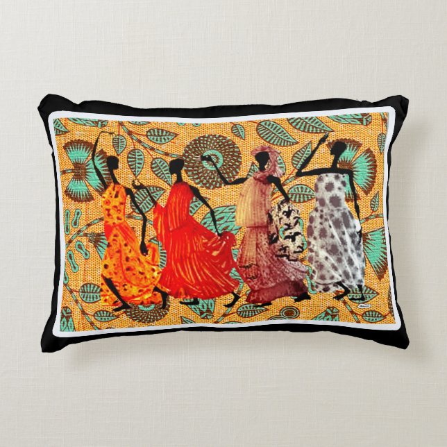 Kwanzaa • Afrocentric Dancing Accent Pillow (Front)