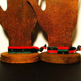 Kwanzaa Artisan Crochet Print Elastic Wristband Hair Tie