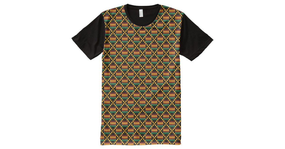 Kwanzaa Black Yellow Green Red African Kente Cloth All Over Print