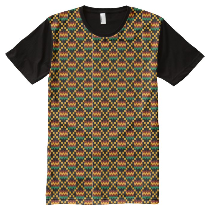 Kwanzaa Black Yellow Green Red African Kente Cloth All Over Print