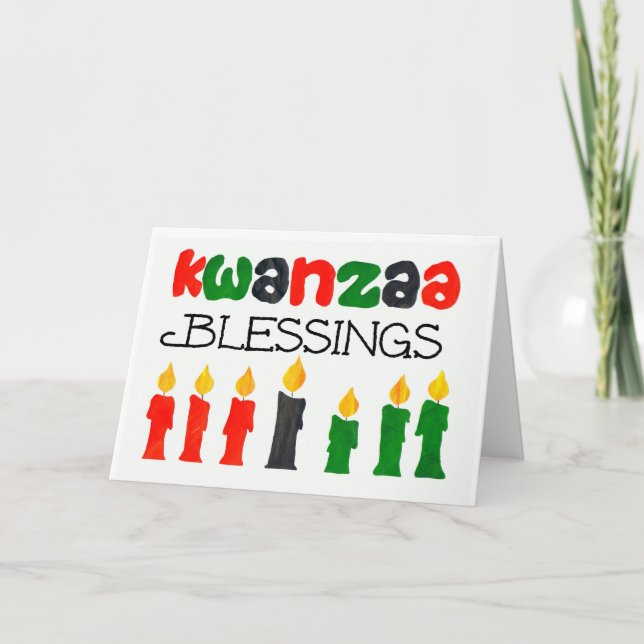 Kwanzaa Blessings Greeting Card (Front)