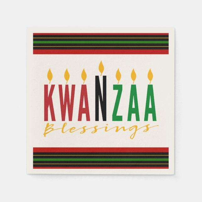 Kwanzaa Blessings | Kinara Napkins (Front)