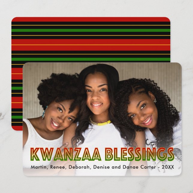 Kwanzaa Blessings | Photo Holiday Card (Front/Back)