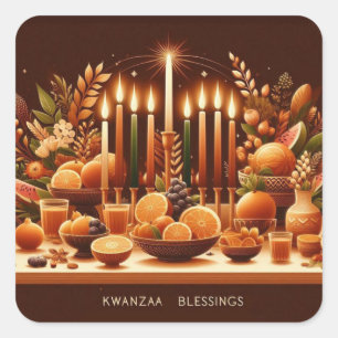 Kwanzaa Blessings Square Sticker