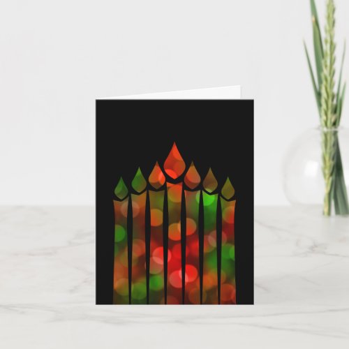 Kwanzaa Bokeh Kinara Holiday Card