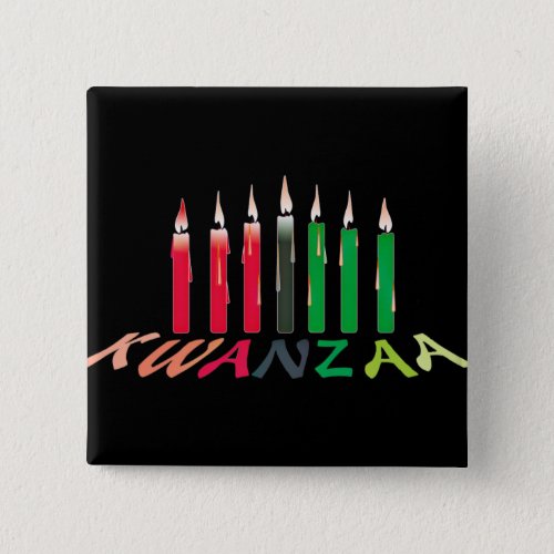 Kwanzaa Candles Button