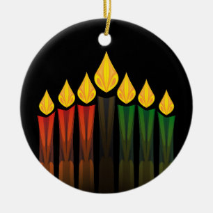 kwanzaa candles ceramic ornament
