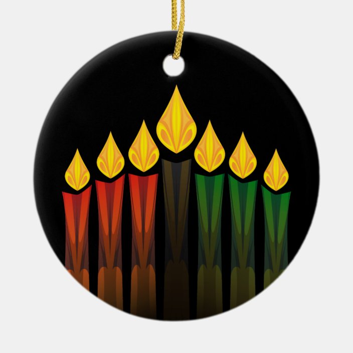 kwanzaa candles ceramic ornament