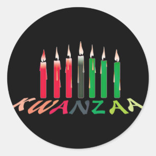 Kwanzaa Candles Classic Round Sticker