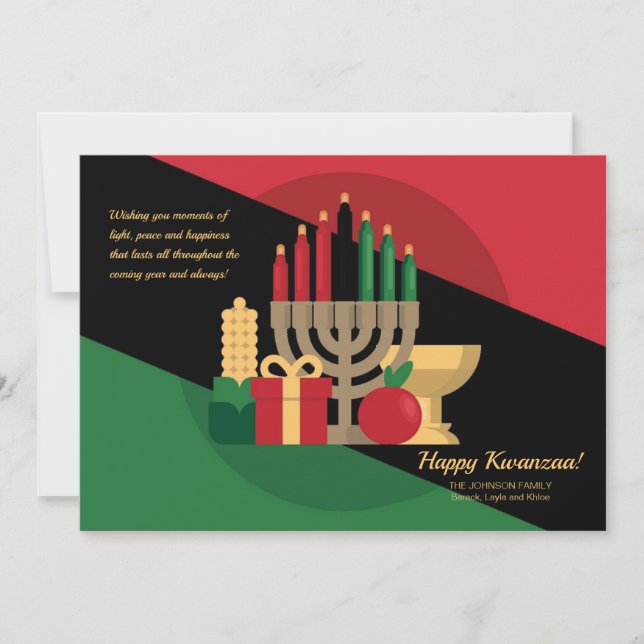Kwanzaa Candles Greeting Card (Front)