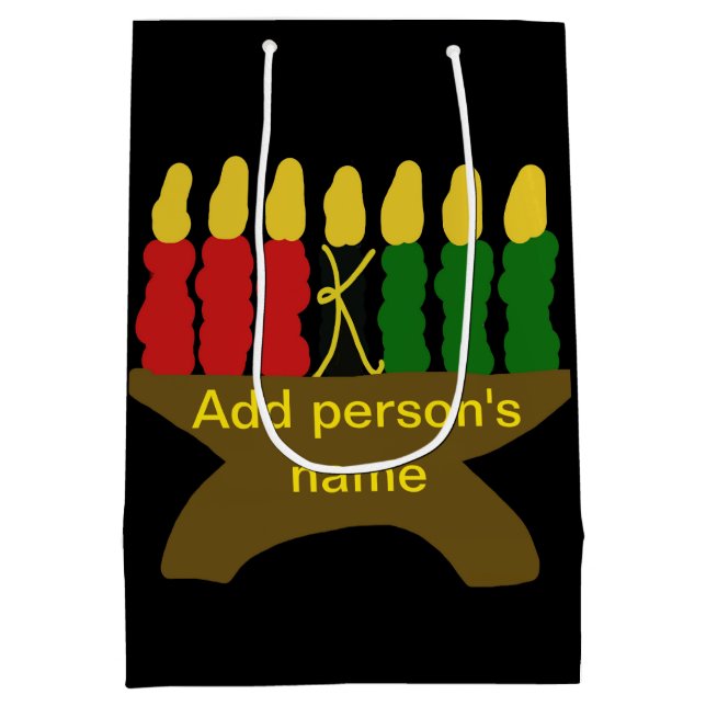 Kwanzaa Candles Medium Gift Bag (Back)