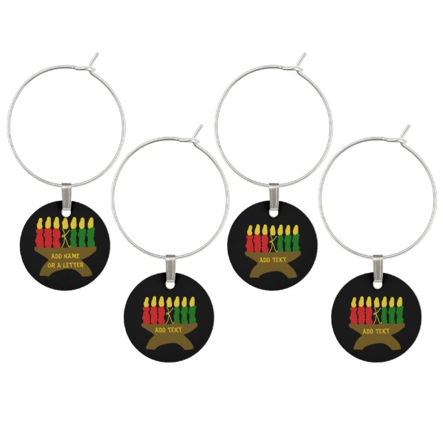 Kwanzaa Candles Wine Charm (Staggered)