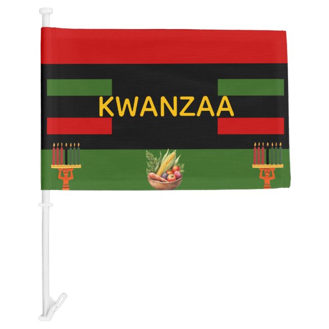 Kwanzaa Celebration Pan-African Vertical Stripes Car Flag (Front)