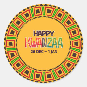 Kwanzaa classic round sticker