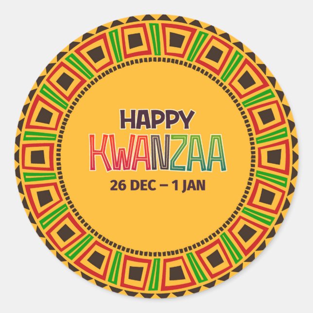 Kwanzaa   classic round sticker (Front)