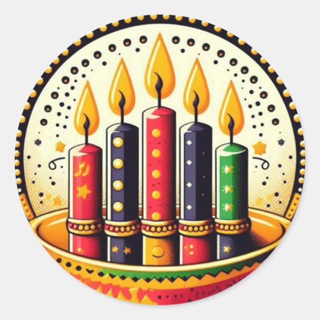 Kwanzaa Classic Round Sticker (Front)