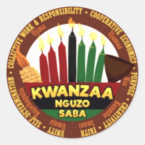 Kwanzaa Classic Round Sticker