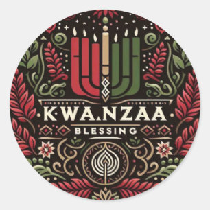 Kwanzaa classic round sticker
