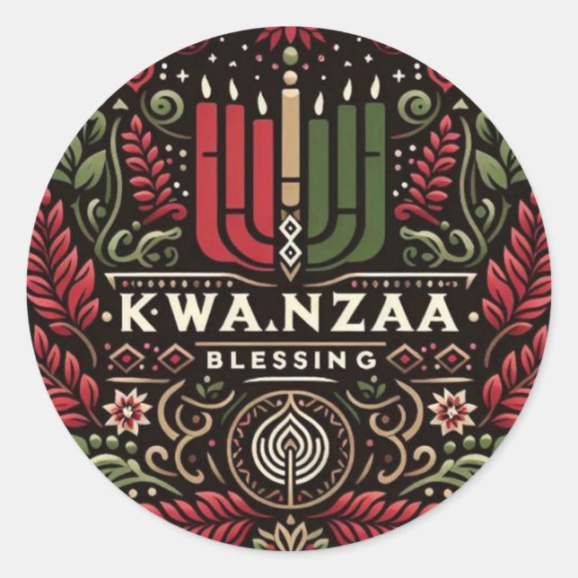 Kwanzaa  classic round sticker (Front)