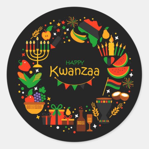 Kwanzaa  classic round sticker