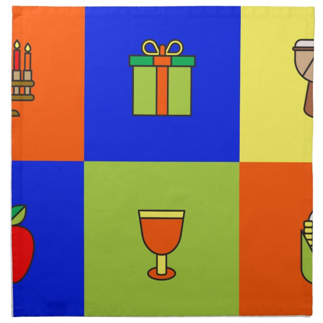 kwanzaa colorblock cloth napkin (Front)