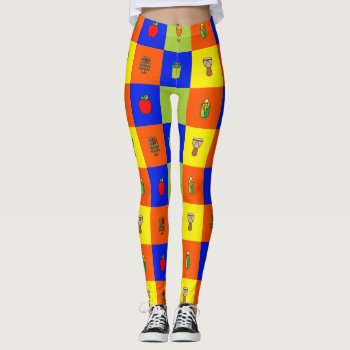Kwanzaa Colorblock Leggings by funnychristmas at Zazzle