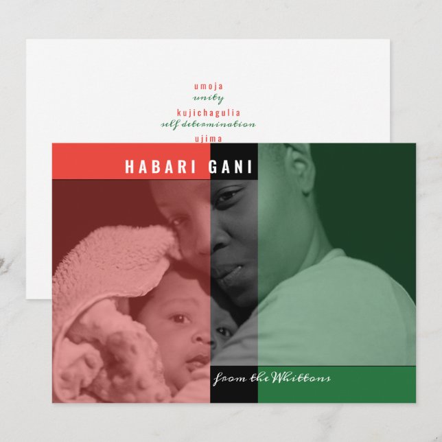 Kwanzaa Colors Photo Card (Front/Back)