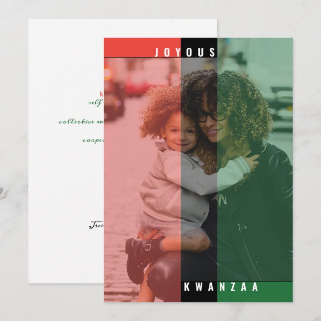 Kwanzaa Colors Photo Card (Front/Back)
