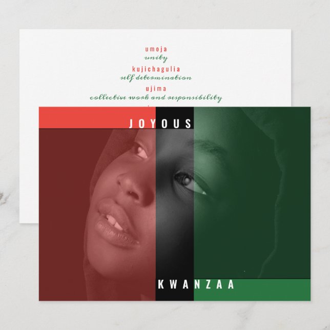 Kwanzaa Colors Photo Card (Front/Back)