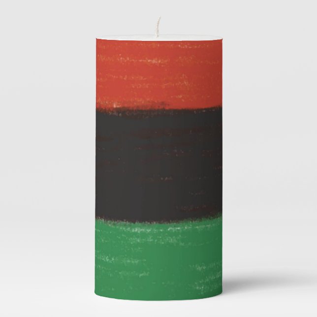 Kwanzaa Colors Pillar Candle (Front)